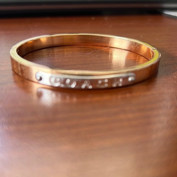 Coach bangle bracelet rose gold and silver coach label. - Picture 4 of 8